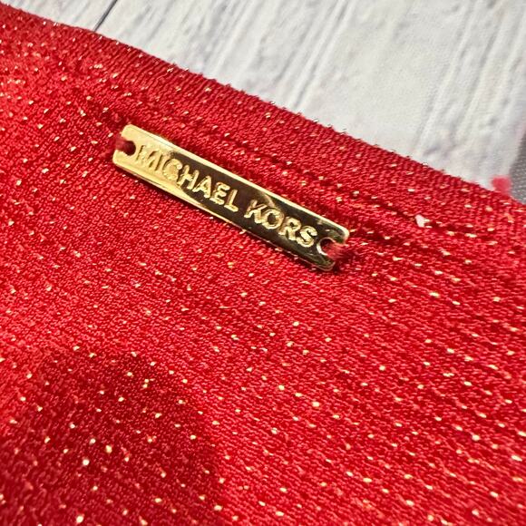 MICHAEL Michael Kors Cinnabar Metallic Sparkle Knit Top 3/4 Sleeve Size M NWT - Picture 5 of 7